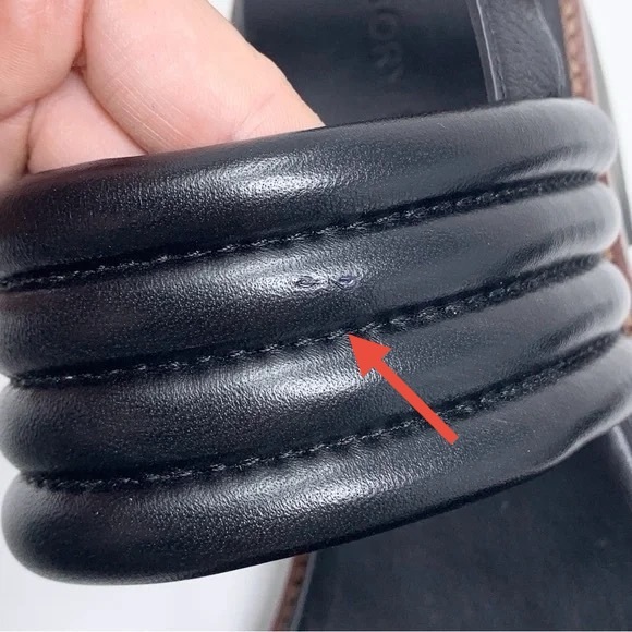 NEW Tory Burch Lug Sole Heeled Sandals (Sz 9) Quilted Leather Slingback Black - Picture 13 of 13